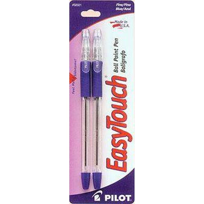 Pilot EasyTouch Ball Point Stick Pens, Fine Point, 2-Pack, Blue Ink (32021)